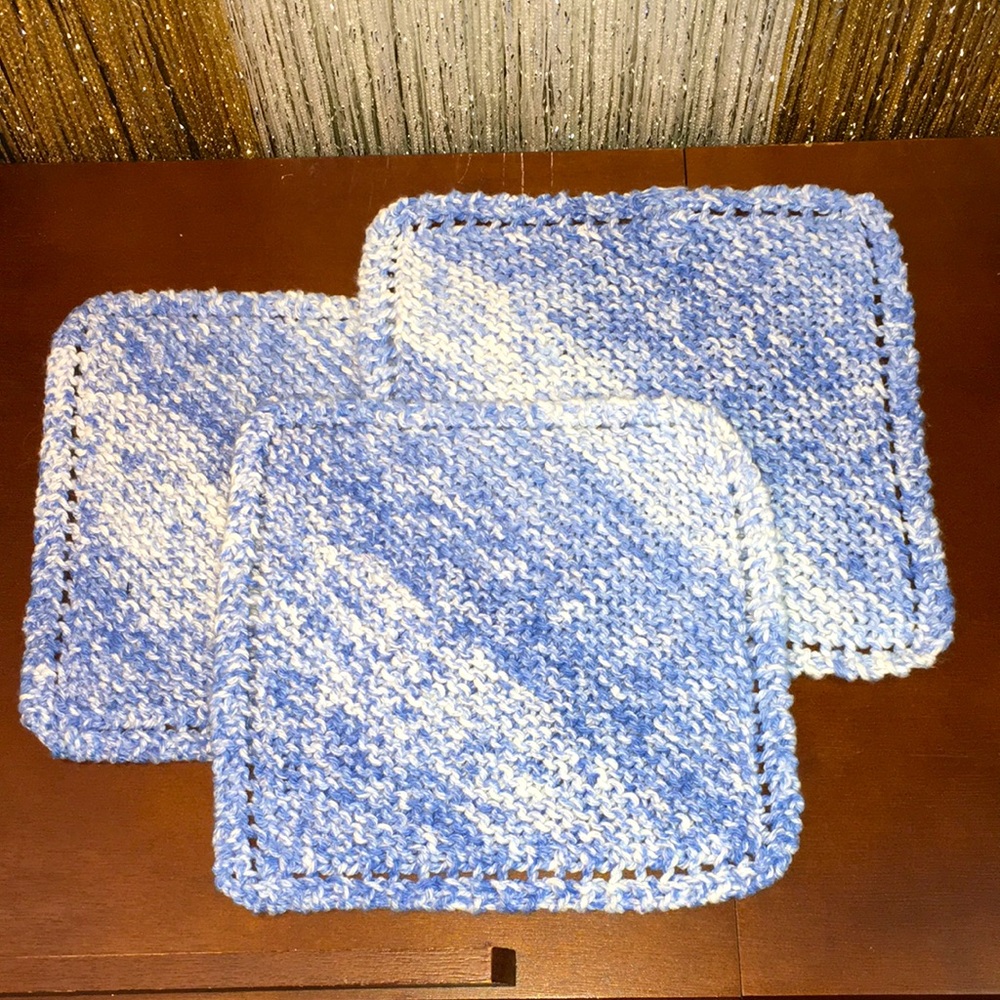 Handmade Organic Cotton Washcloth Trio